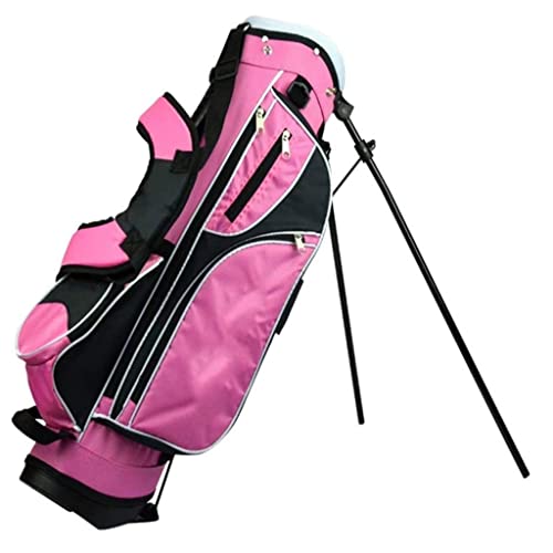 Verschleißfeste, rutschfeste Golf-Standtasche für den Außenbereich mit Ständer und Fach. Leichte, einfach zu tragende Golftasche für Damen und Herren. Ideal für Golfplätze und Reisen (Farbe: Pink) von LLMTYO