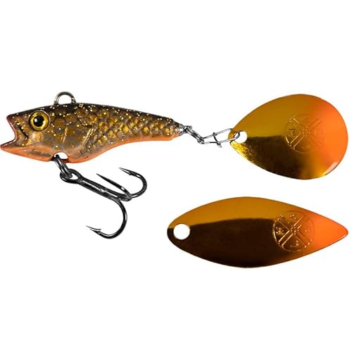 LMAB Good Vibe Jigspinner, mit Wechsel Blade, Jig Spinner zum Angeln, Barsch & Hecht Spinjig (21 g, Golden Roach) von LMAB