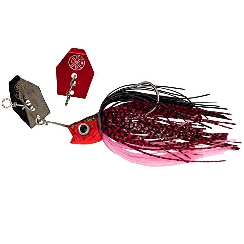 LMAB Chatterbait KÖFI Multi Vibe 1/0 & 5/0 - Angelköder Kunstköder - Blade Bait für: Zander, Barsch & Hecht - Hechtköder Barschköder (1/0-14 Gramm, Bloody Mary) von LMAB