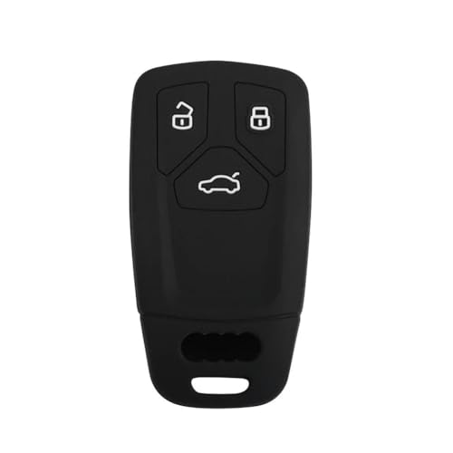 LMJCH 1 x Silikon-Autoschlüssel-Hülle für 2018 2019 A4 Allroad B9 Q5 Q7 TT TTS Fernbedienung für Smart Key Case Cover 3 Tasten - komplett schwarz von LMJCH