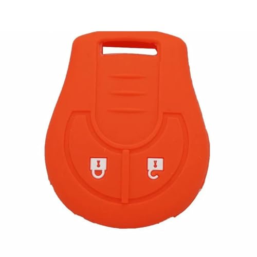 LMJCH Silikon-Autoschlüssel-Abdeckung, Gummi-Schlüsselhülle, passend für Nissan March Sunny Funkschlüsselhalter, 2-Tasten-Autozubehör, Hellrosa von LMJCH