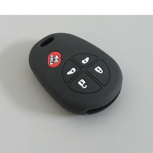 LMJCH Silikon-Autoschlüssel-Hülle für Sienna-Fernbedienung für Smart Key 5-Tasten, ohne Logo, Schwarz von LMJCH