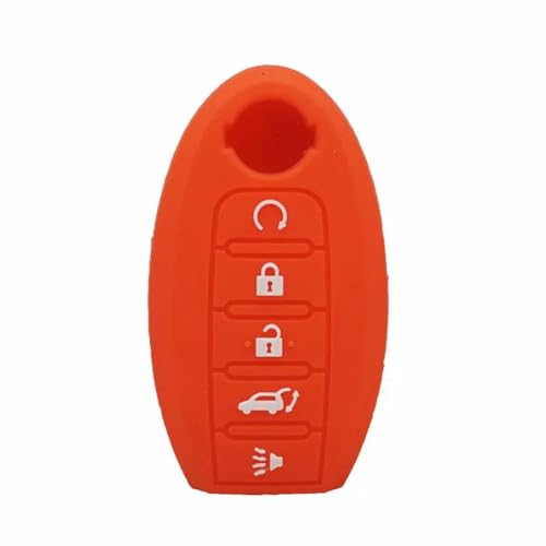 LMJCH Silikon-Schlüsselhülle für Nissan Pathfinder, 5 Tasten, für Nissan Maxima, Silikon-Schlüsselhülle, Schlüsselanhänger, Tasche, Autozubehör, Rot von LMJCH
