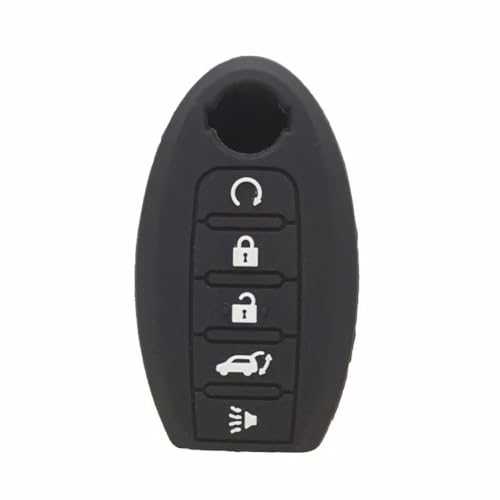 LMJCH Silikon-Schlüsselhülle für Nissan Pathfinder, 5 Tasten, für Nissan Maxima, Silikon-Schlüsselhülle, Schlüsselanhänger, Tasche, Autozubehör, Schwarz von LMJCH