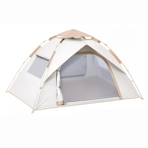 Tent für 3–4 Personen, Pop Up Zelt, Sonnen- und Regensicheres 4-Jahreszeiten-Zelt mit Regensicherem Dach, Für Familiencamping im Freien, Wandern (Color : White) von LMXRYPD