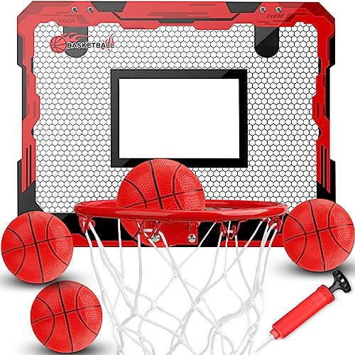 Mini Indoor Basketballkorb Basketball Hoop, kleine Bälle über Tür Small Board Hoop Spiel Set für Tür und Wandhalterung, Pool Basketball Reifen mit komplettem Zubehör von LNCOJOLM