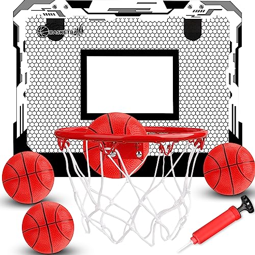 Mini Indoor Basketballkorb Basketball Hoop, kleine Bälle über Tür Small Board Hoop Spiel Set für Tür und Wandhalterung, Pool Basketball Reifen mit komplettem Zubehör von LNCOJOLM