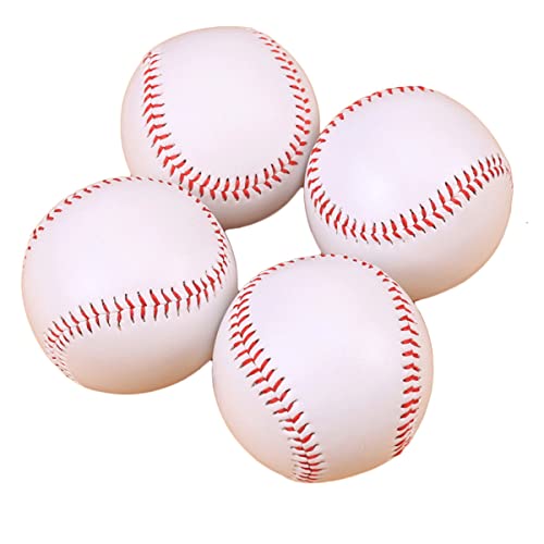 4 Stück baseball ball,Handgenäht Baseballs,Soft Baseballs,9 Inch Baseballs,PU Soft Basebälle, Baseball bälle Softball,Training Baseball,für Erwachsene und Jugendliche, professionelle Baseballspiele von LNGJIN