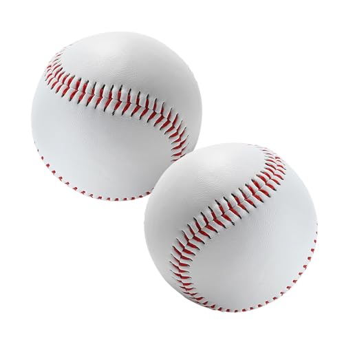 LNGJIN Baseball Ball，2 Stück Handgenäht Baseballs，Soft Baseballs，9 Inch Baseballs，PU Soft Basebälle, Training Baseball，Baseball bälle Softball，für Erwachsene und Jugendliche von LNGJIN