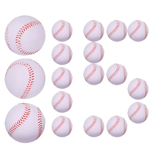 LNGJIN Schaumstoff-Softball，15 Pack PU Baseball，Foam Softball，Soft Baseballs,Sportlicher Schlagball，Training Baseball，Weiche Bälle，Schaumstoffbälle，Pitching-Fangtraining von LNGJIN