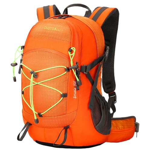 LOCAL LION Wanderrucksack Fahrradrucksack 30L Reiserucksack mit Regenschutz Tragegestell Rückbelüftung für Damen Herren wasserabweisend zum Radfahrren Wandern Reisen von LOCAL LION