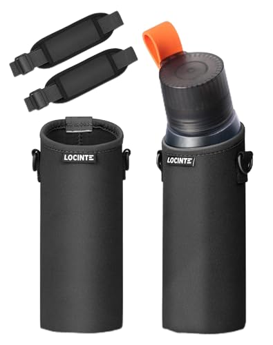 LOCINTE 2er-Pack Hülle für die Wasserflasche mit verstellbarem Schultergurt, Neopren-Thermotragetasche, kompatibel mit Starter Set Trinkflasche | Wasserflasche nicht im Lieferumfang enthalten von LOCINTE
