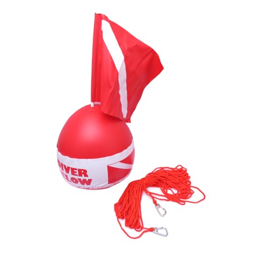 LOLPALONE 1 STK. Tauch-Inflatable-Signalfloater Schnorchel Sauerstoffflasche Tauchen Oberflächenmarker Aufblasbare Tauchflagge Rote Signaleboje von LOLPALONE