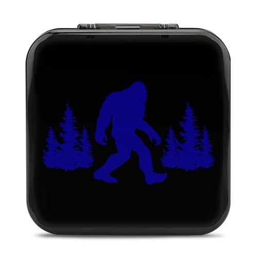 LONGHJ Forest Bigfoot Sasquatch Switch Game Holder Case mit 12 Patronenfächern, tragbare Spielkarten-Organizer-Box von LONGHJ