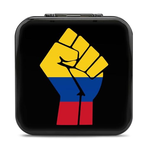 LONGHJ Kolumbien-Flagge Resist Switch Game Holder Case mit 12 Patronenfächern Tragbare Spielkarten-Organizer-Box von LONGHJ