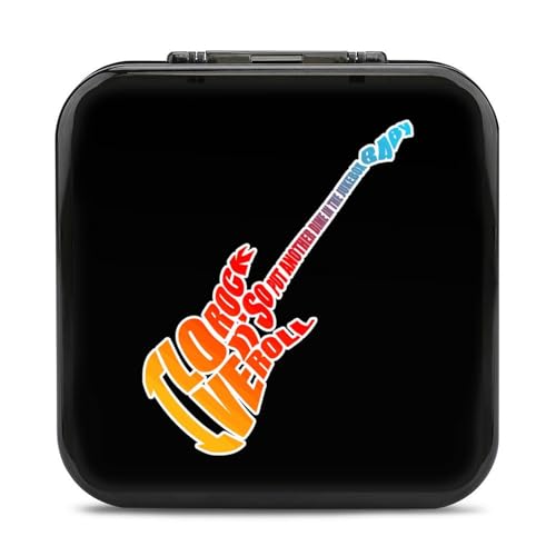 LONGHJ Rock N' Roll Guitar Switch Game Holder Case mit 12 Patronenfächern, tragbare Spielkarten-Organizer-Box von LONGHJ