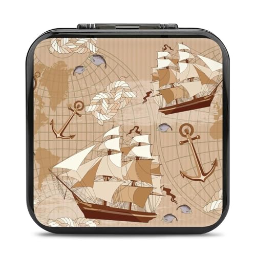 LONGHJ Sea Adventure Old Map Switch Game Holder Case mit 12 Patronenfächern Tragbare Spielkarten-Organizer-Box von LONGHJ