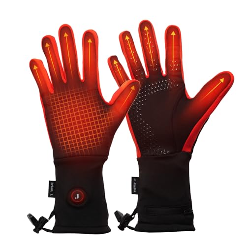 LONHEO Beheizbare Handschuhe, Dünne Beheizte Handschuhe mit Akku Beheizbare Handschuhe Liner für Herren und Damen (Rot, XL) von LONHEO