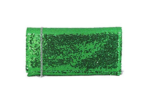 LONI Clutch mit glitzernden Pailletten, smaragdgrün (Grün) - LONI von LONI
