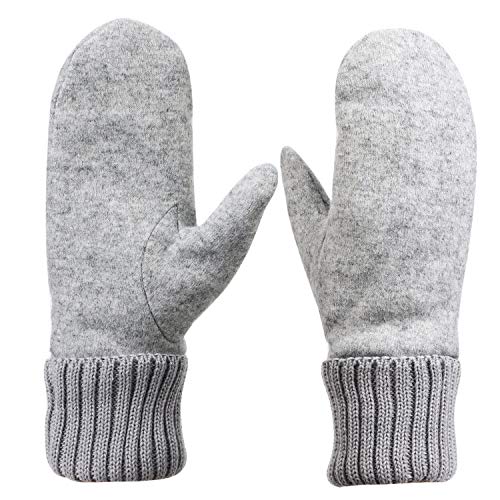 Handschuhe Damen Fäustlinge Fleece Futter Wollhandschuhe Herbst Winter Fausthandschuhe Einfarbige Damenhandschuhe Winterhandschuhe Verdickter Handwärmer Gloves für Outdoor Sport Radfahren Skifahren von LONTG