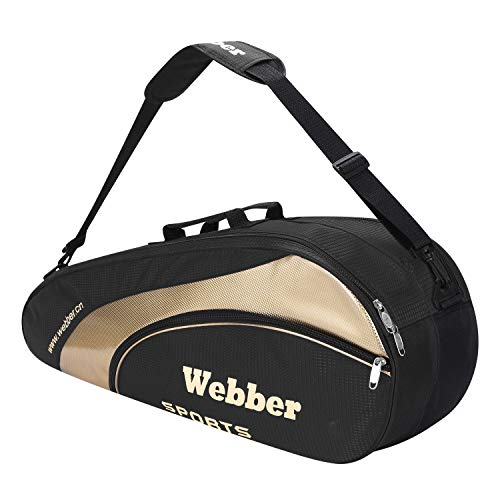 LONTG Badmintontasche für 3-6 Schläger Tragbare Schlägertasche Umhängetasche Große Kapazität Badminton Racketbag mit Schuhtasche Multifunktionale Sporttasche Schlägerhülle für Badminton Tennis Squash von LONTG