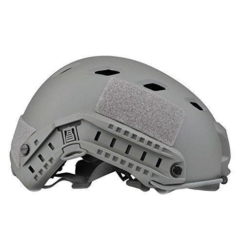 LOOGU Airsoft Helm Fast BJ Militärhelm Ops Core Helm mit Kopftuch Taktischer Schutzhelm für Paintball Freizeit Outdoor Tactical Jagd Top Grau Helmet von LOOGU
