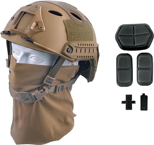 LOOGU Airsoft Helm Fast BJ Militärhelm Ops Core Helm mit Kopftuch Taktischer Schutzhelm für Paintball Freizeit Outdoor Tactical Jagd Top Helmet von LOOGU