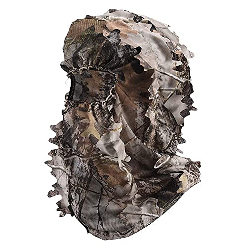 LOOGU Tarnmaske für Jagd im 3D Camouflage Design Vollmaske Kopfbedeckung Leicht und Atmungsaktiv Tarnung Gesichtsmaske – Elastische Universalgröße für Frauen und Männer von LOOGU