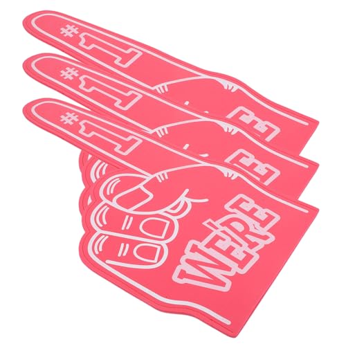 LOORGVEL 3 Stück 3 teiliges Cheerleading Rotes Eva Handzeichen zum Anfeuern Sportfans Fingerhandschuh Flexibel Wiederverwendbar für Spiele Partys von LOORGVEL