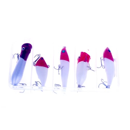 LOORGVEL 5 Stück Teiliges Künstliches Fischköder Box Angelköder in Rot weiß Langlebige Köder für Forellenangeln Vielseitiges Outdoor zubehör für Angelfans von LOORGVEL