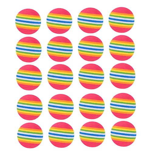 LOORGVEL 50 Stück Indoor Golf Übungsbälle Weiche Langlebige Eva Trainingsbälle für Drinnen und Draußen Sicher für Zuhause für Golfer und Farbenfrohe Rainbow Practice Balls von LOORGVEL