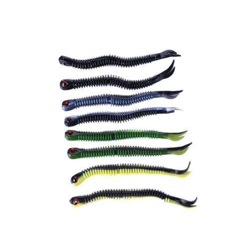 LOORGVEL 8 Stück Teiliges Sandwurm Lebensechte Weiche Köder in Wurmform Reißfestes Material Vielseitig Einsetzbar für Süß Salzwasserfischen für Outdoor Angler Zufällige Zufällige Farbe von LOORGVEL