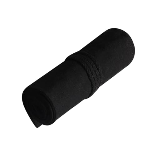 LOORGVEL Große Canvas Stifterolle mit Fächern Tragbare Federmappe zum Aufrollen Stilvoller Stiftehalter aus Robustem Segeltuch als Pencil Organizer für Künstler und Schüler Schwarz von LOORGVEL