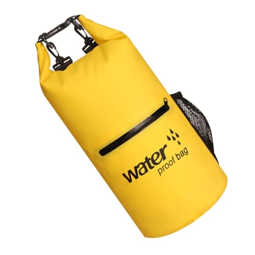 LOORGVEL Multifunktionaler Wasserdichter Schwimmsack aus Robustem PVC mit Netzgewebe Aufblasbarer Schwimmkörper für Kajak Rafting Schwimmen Camping und Notfall Sichtbares Gelb von LOORGVEL