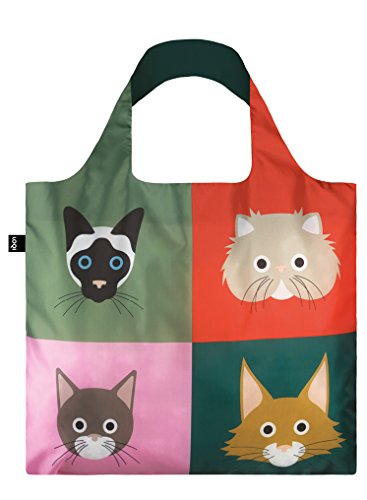 LOQI Artist Stephen Cheetham Cats Bag Strandtasche, 50 cm, 20 liters, Mehrfarbig (Multicolour) von LOQI