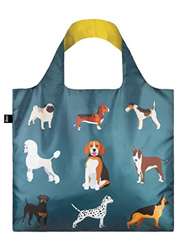 LOQI Dogs Einkaufstasche / Reisetasche Reise-Henkeltasche, 50 cm, Woof von LOQI