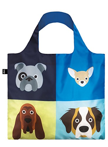 LOQI Artist Stephen Cheetham Dogs Bag Strandtasche, 50 cm, 20 liters, Mehrfarbig (Multicolour) von LOQI
