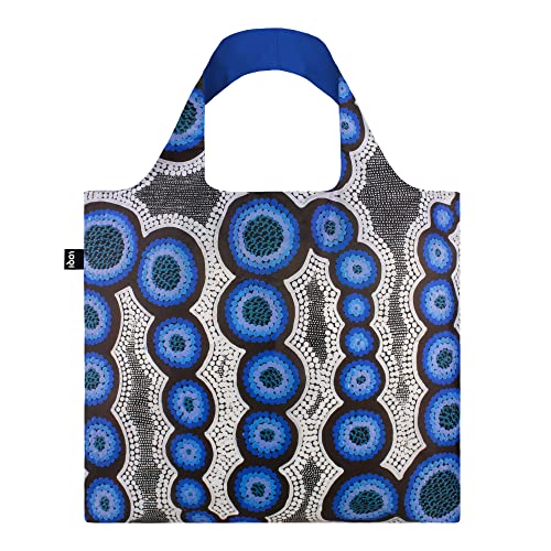 LOQI Kirsten Nangala Egan - Water Dreaming Blue Recycled Bag, blau, Zeitgenössisch von LOQI
