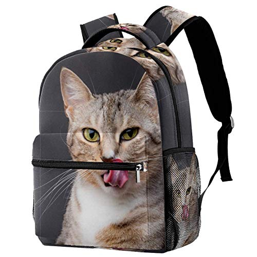 LORVIES Niedlicher Rucksack mit Katzen-Motiv, für Schule, Studenten, Reisetasche von LORVIES
