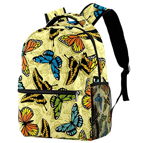 LORVIES Schmetterlings-Rucksack, Schulterrucksack, Büchertasche für Schule, Studenten, Reisetaschen von LORVIES