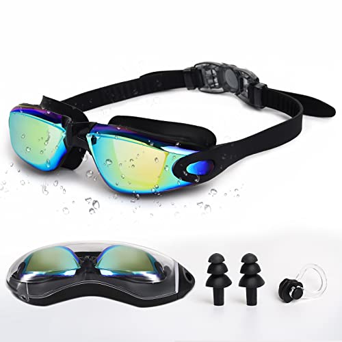 LOUSTOP Schwimmbrille Herren, Anti-Beschlag UV-Schutz Schwimmbrille Damen, 180° Klare Sicht Taucherbrille Damen, Swimming Goggles Schwimmbrillen, Schwimmbrille Erwachsene FüR MäNner Frauen von LOUSTOP