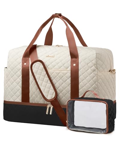 LOVEVOOK Reisetasche Damen, Weekender Sporttasche mit Schuhfach, Travel Bag Handgepäck Tasche für Flugzeug, Kliniktasche Geburt Krankenhaustasche Duffel Bag Swimmtasche für Reise Sport von LOVEVOOK