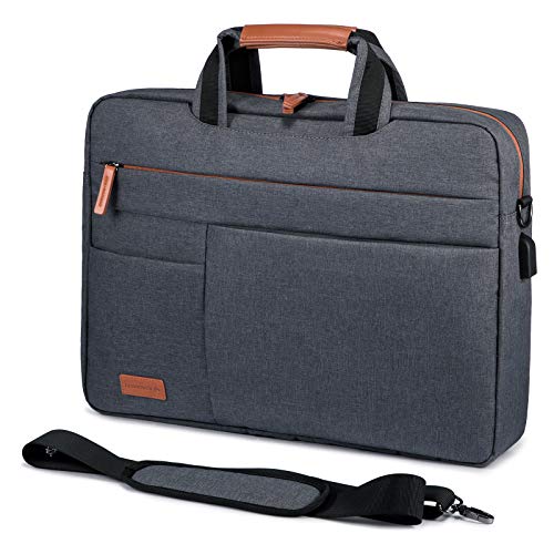 LOVEVOOK Laptop tasche 17-17.3 Zoll Notebook Tasche 17-17.3 Zoll Wasserdicht Aktentasche Herren Schultertasche Macbook Tasche Business Taschen Herren Dunkelgrau von LOVEVOOK