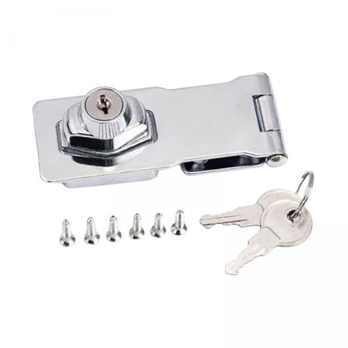 LOVIVER 2X Haspe Schlösser mit Schlüssel, Werkzeugkastenschlösser, 2 Schlüssel, Universell mit Schraubenbeschichtung, Ersatz Sicherheits Haspe, von LOVIVER