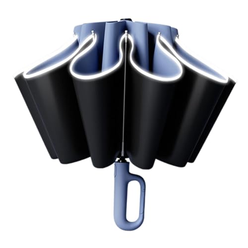 LOVIVER Automatischer Taschenschirm Persönlicher Regenschirm Tragbarer winddichter Regenschirm, Blau von LOVIVER
