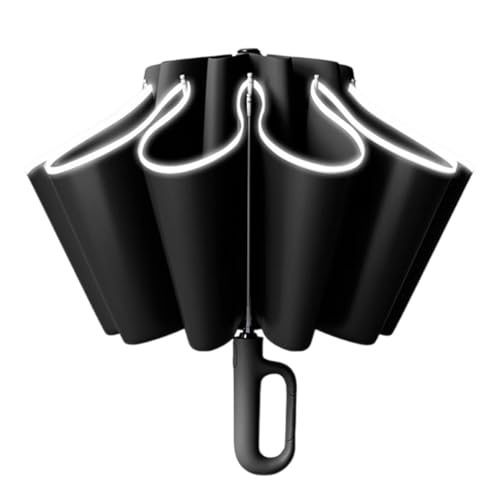 LOVIVER Automatischer Taschenschirm Persönlicher Regenschirm Tragbarer winddichter Regenschirm, Schwarz von LOVIVER