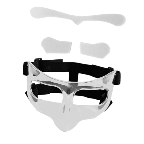 LOVIVER Basketball-Maske, Gesichtsschutz für gebrochene Nase, Gesichtsmaske für gebrochene Nase für Softball, Klarer, klarer Aufkleber von LOVIVER