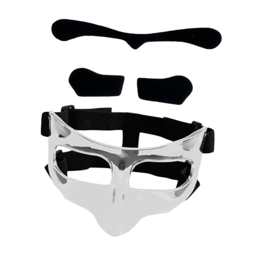 LOVIVER Basketball-Maske, Gesichtsschutz für gebrochene Nase, Gesichtsmaske für gebrochene Nase für Softball, Klarer schwarzer Aufkleber von LOVIVER