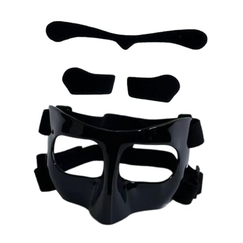 LOVIVER Basketball-Maske, Gesichtsschutz für gebrochene Nase, Gesichtsmaske für gebrochene Nase für Softball, Schwarzer schwarzer Aufkleber von LOVIVER
