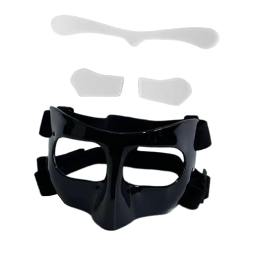 LOVIVER Basketball-Maske, Gesichtsschutz für gebrochene Nase, Gesichtsmaske für gebrochene Nase für Softball, Schwarzer transparenter Aufkleber von LOVIVER